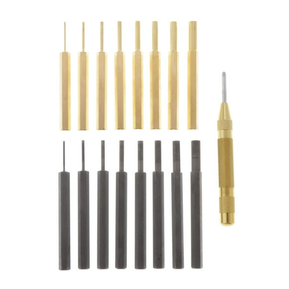 8 Overall Length HHIP 8600-4103 5 Piece Extra-Long Drive Pin Punch Set with Black Nitrate Finish